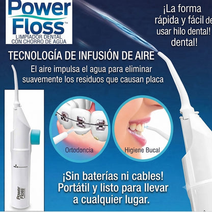 Power Floss™ Pro: Irrigador Oral de Presión Neumática para Limpieza Interdental Profunda